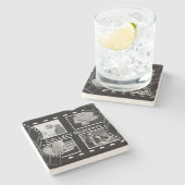 白黒フィルムリールのカスタム写真 ストーンコースター (横)