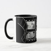 白黒フィルムリールのカスタム写真 マグカップ (左)