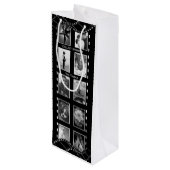 白黒フィルムリールのカスタム写真 ワインギフトバッグ (裏面アングル)