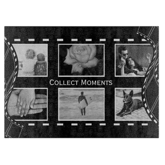 白黒フィルムリールカスタムフォト カッティングボード (正面)