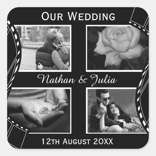 白黒フィルムリール スクエアシール (正面)