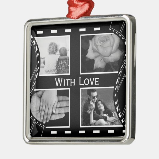 白黒フィルム巻き枠 メタルオーナメント (左)