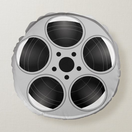 白黒フィルム巻き枠 ラウンドクッション (正面)