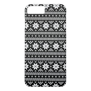 白黒フェアアイルクリスマスセータープリント iPhone 8 PLUS/7 PLUSケース