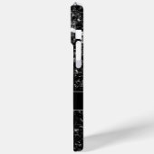 白黒フェイクグリッタースパークルきらきら光るモノグラム Case-Mate iPhoneケース (裏面 / 左)