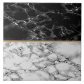 白黒フェイク大理石製セラミックタイル タイル (正面)