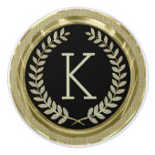 白黒フェイク金ゴールド白グリッターリース セラミックノブ (正面)