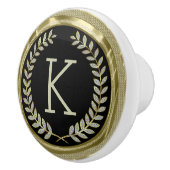 白黒フェイク金ゴールド白グリッターリース セラミックノブ (右)