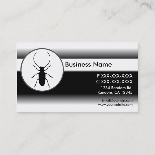 白黒フェイルカブトムシのバグの名刺 名刺 (正面)