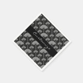 白黒フェザーフローラファンのナプキン スタンダードカクテルナプキン (角)