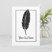 白黒フェザーリノ素朴カット招待状 招待状 (スタンド正面)