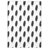 白黒フェザー素朴リノカット クリップボード (裏面)