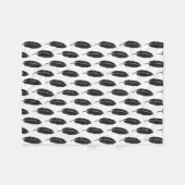 白黒フェザー素朴リノカット フリースブランケット (正面(横))