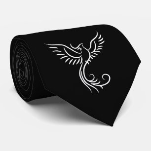 白黒フェニックス神秘的な鳥の上昇 ネクタイ