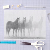 白黒フェードアウトの馬 薄葉紙 (クラフト)