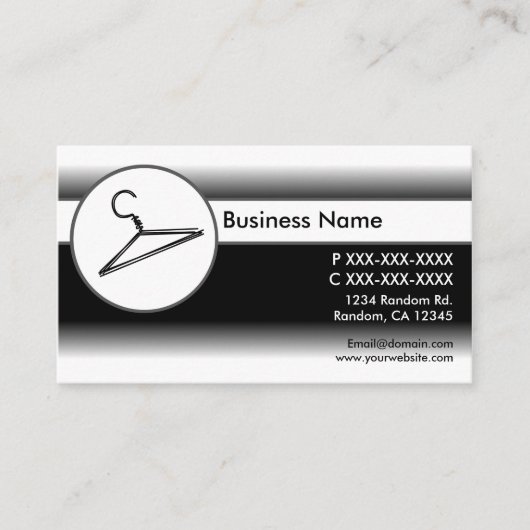 白黒フェード服ハンガーの名刺 名刺 (正面)