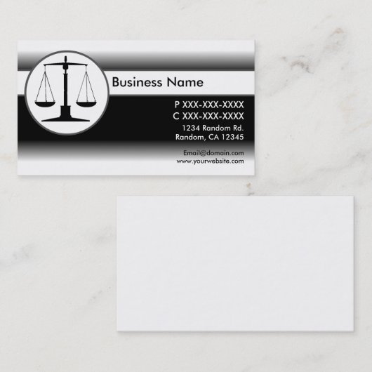 白黒フェード法ジャスティスはかりで測カード 名刺 (正面/裏面)