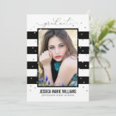 白黒フォイルの卒業発表 案内状 (スタンド正面)