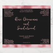 白黒フォイルフェイク化粧品ボトルラベル スパークリングワインラベル (シングルラベル)