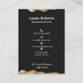 白黒フォイル抽象芸術スタッドイヤリング 名刺 (裏面)