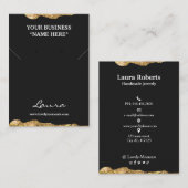 白黒フォイル抽象芸術スタッドイヤリング 名刺 (正面/裏面)