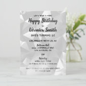 白黒フォギー誕生日招待状 招待状 (スタンド正面)