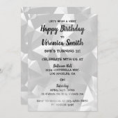 白黒フォギー誕生日招待状 招待状 (正面/裏面)