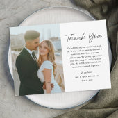 白黒フォトの結婚サンキューカードマグネット