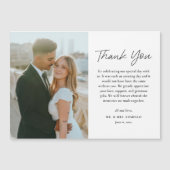 白黒フォトの結婚サンキューカードマグネット (正面)