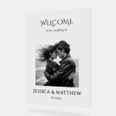 白黒フォトアクリル結婚のサイン アクリルサイン (傾斜)