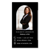 白黒フォトアー連絡チ情報 マグネット名刺 (正面縦)