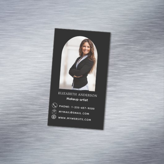 白黒フォトアー連絡チ情報 マグネット名刺 (インサイチュ)