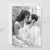 白黒フォトイニシャルモダン結婚ズ セーブザデート (裏面)