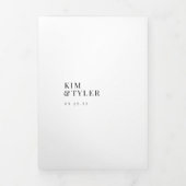 白黒フォトウェディングRSVP詳細QRコード 三つ折り招待状 (カバー)