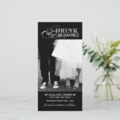 白黒フォトカードの日付を保存する(4x8) セーブザデート (スタンド正面)