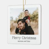 白黒フォトクリスマモダンス セラミックオーナメント (左)