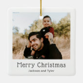 白黒フォトクリスマモダンス セラミックオーナメント (裏面)