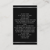 白黒フォトクロスアーチ葬儀祈りの言葉カード 名刺 (裏面)