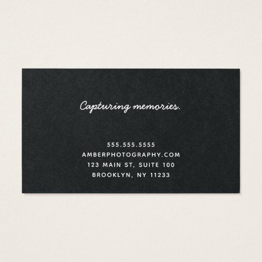 白黒フォトグラファーカスタムの名刺 (裏面)