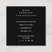 白黒フォトグラファー4枚QRコード スクエア名刺 (裏面)