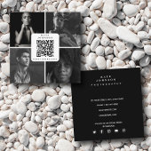 白黒フォトグラファー4枚QRコード スクエア名刺