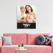 白黒フォトコラージギフトハッピーマザーズデイ キャンバスプリント (インサイチュ (リビング))