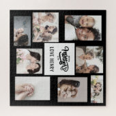 白黒フォトコラージギフトハッピーマザーズデイ ジグソーパズル (横)