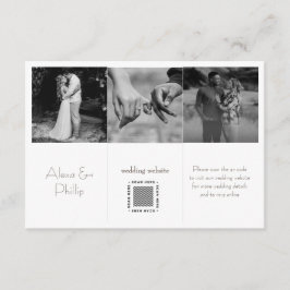 白黒フォトコラージミニマルズの結婚カラー エンクロージャーカード