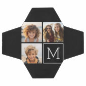 白黒フォトコラージュとモノグラム サッカーボール (フラット)