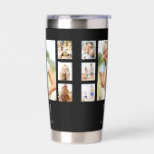 白黒フォトコラージュのモノグラム名 保温保冷タンブラー (左面)