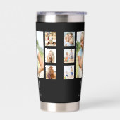白黒フォトコラージュのモノグラム名 保温保冷タンブラー (左面)