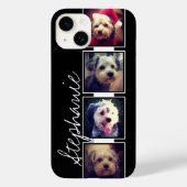 白黒フォトコラージュの四角形(名前あり) Case-Mate iPhoneケース (裏面)