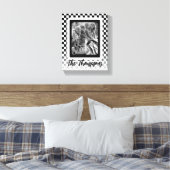 白黒フォトコラージュの家族の名前 キャンバスプリント (インサイチュ (寝室))