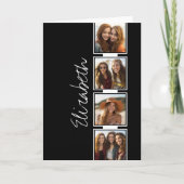 白黒フォトコラージュの正方形パーソナライズされた ノートカード (正面)